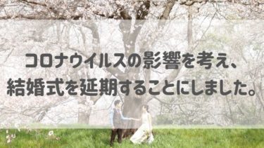 コロナウイルスの影響を考え、結婚式を延期することにしました。